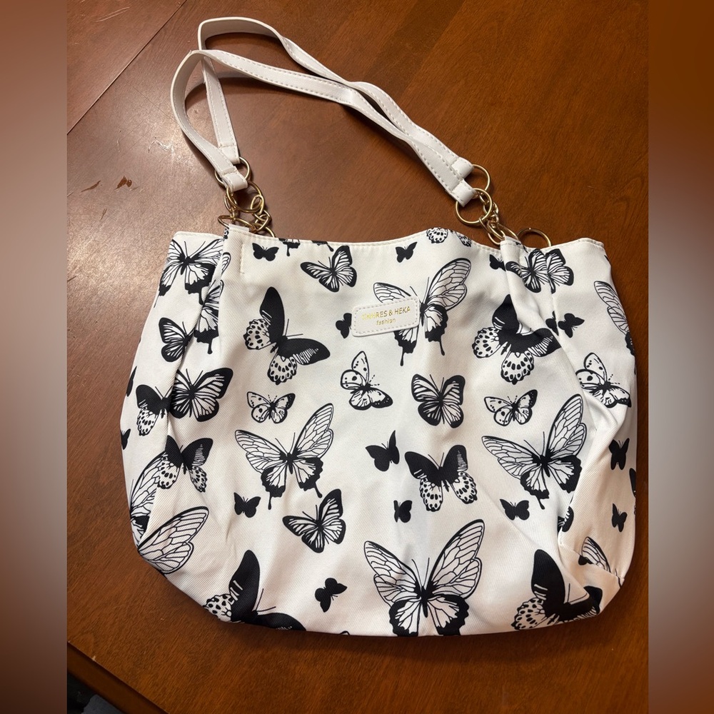 Elegant Butterfly Print Shoulder Bag